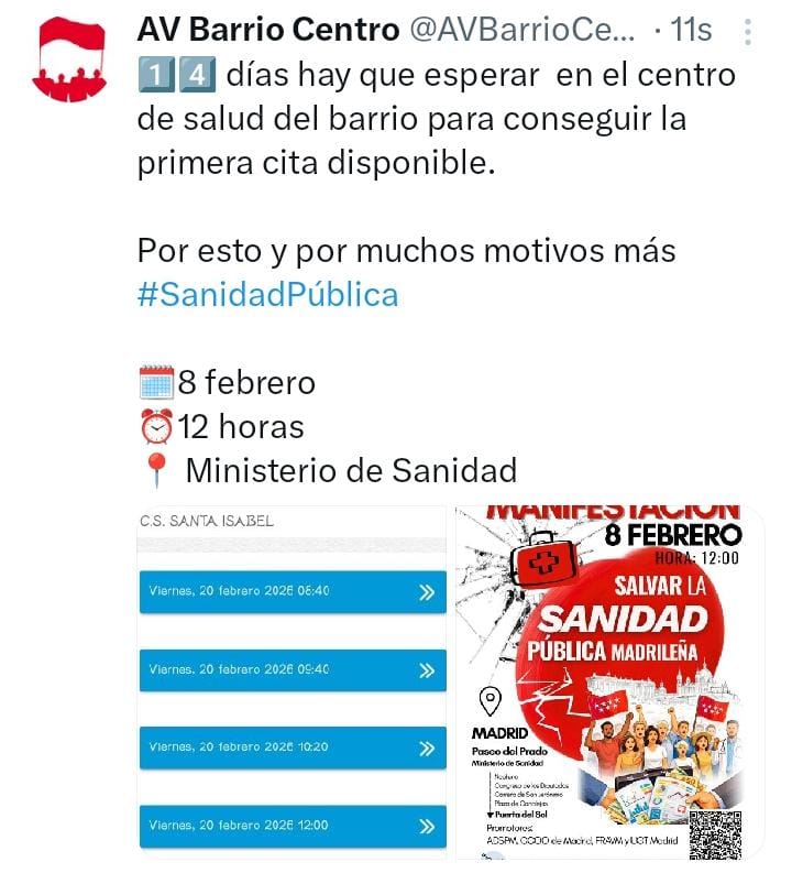 MANIFESTACIÓN POR LA SANIDAD PUBLICA 8 DE FEBRERO